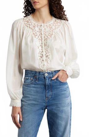 LoveShackFancy Carine Long Sleeves Top In Ivory