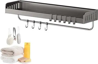 OEM Estante De Pared Para Especias - Estante Colgante De Almacenamiento Para Cocina - Organizaci&oacute;n De Cocina - Con Ganchos Y Barra - 50 Cm - Gris