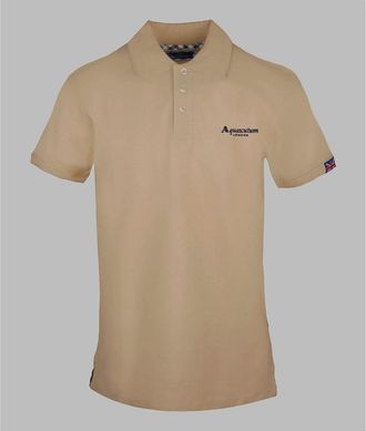 Aquascutum Mens Collared Neck Short Sleeve Polo Shirt - Cream - Size: 2X large