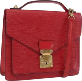 Louis Vuitton Pre-owned Hand Bag - Dames - Vintage Handtas - Rood - ONE Size - Leer - Vintage