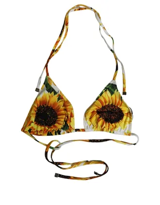 Dolce & Gabbana Multicolor Floral Halter Bikini Top - Multicolor