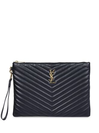 Saint Laurent Gewatteerde clutch - Zwart