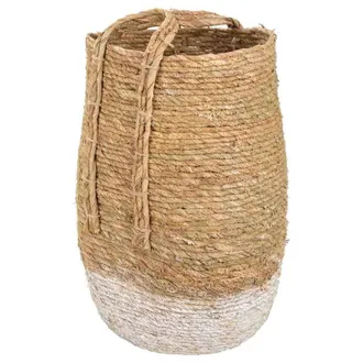 Wanderlust Deco Wanderlust Deco - Capazo De Fibra Natural Marr&oacute;n 27x37x60