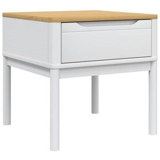 vidaXL Mesita Floro Madera Maciza De Pino Blanca 55x55x54 Cm Vidaxl