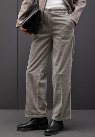 Street One Cordhose STREET ONE, Damen, Gr. 40, L&auml;nge 30, cinder grau, Cord, Obermaterial: 97% Baumwolle, 3% Elasthan, unifarben, straight fit lang, Hosen Cordhos