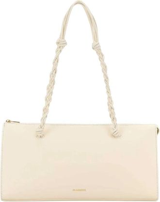 Jil Sander Tangle Tent Schoudertas - Dames - Schoudertassen - Wit - ONE Size - Leer - Tassen