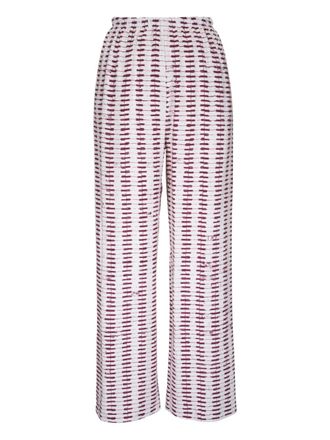 Peter Cohen striped trousers - White