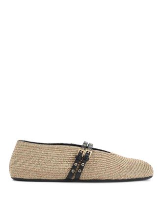 Alaia Paper Straw Ballerinas
