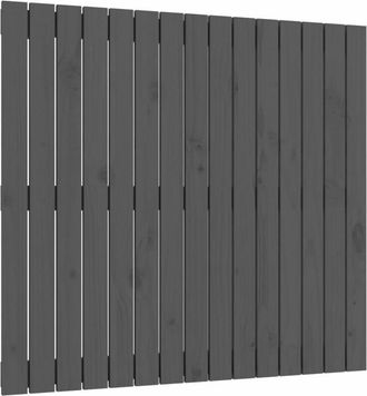 vidaXL Cabecero De Cama De Pared Madera Maciza Pino Gris 95,5x3x90 Cm Vidaxl