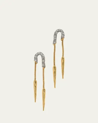 Alexis Bittar Solanales Crystal Chained Spear Earrings