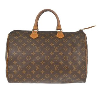Louis Vuitton Speedy Handbag Monogram Canvas Brown Canvas Handbag (Pre-Owned)