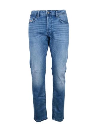 Diesel Blue Stretch Cotton Tapered Jeans