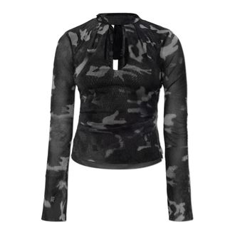 Misbhv Blouses, female, Black, Size: XS Transparent top