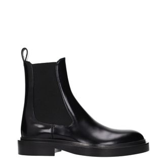 Jil Sander Black Leather Ankle Womens Boots