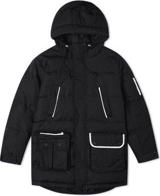 Converse Down Mid Length Jacket Asia Sizing Black 10019988-A01