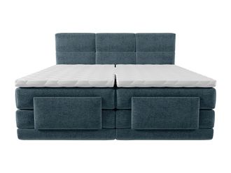 VENTE-UNIQUE.COM Cama continental boxspring tela azul