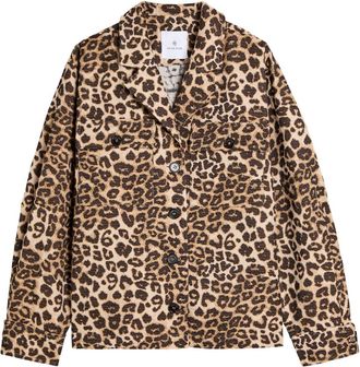 Anine Bing Flynn Leopard Cotton-blend Jacket - S (UK8-10 / S)