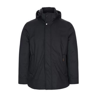 Moorer Jassen, Heren, Blauw, L, Polyester, Blauwe Jassen met Polyester en Polyurethaan