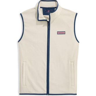 Vineyard Vines Harbor Fleece Vest in Stone at Nordstrom, Size X-Large
