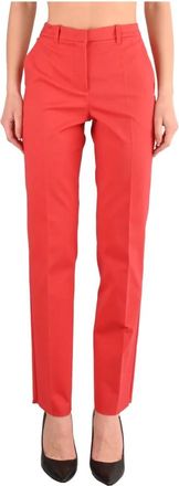 Emporio Armani Cigarette Pants - Dames - Slim Fit Broeken - Rood - L - Katoen - Broeken