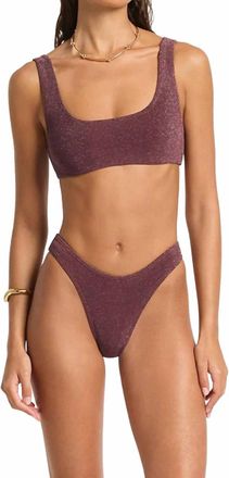 Bond-Eye Malibu 2.0 Crop Bikini In Amarena Lurex Micro