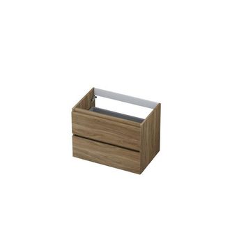 Bernacchini Wastafelonderkast - 70x45x52cm - 2 lades - greeploos - houten keerlijst - MFC Zuiver eiken
