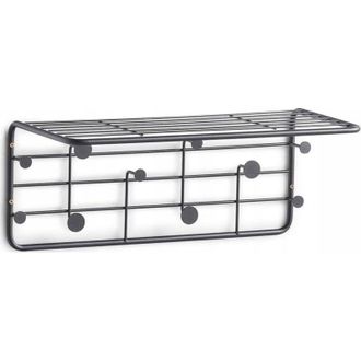 ZELLER Appendiabiti in metallo nero con scaffale 51 cm