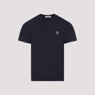 Stone Island Navy Blue Cotton T-Shirt