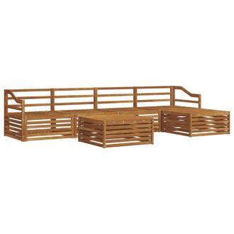 vidaXL Set Di Divani Da Esterno 6 Pz Naturale Legno Di Acacia Massello Vidaxl