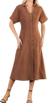 THML Clothing Wilkes Midi Dress In Brown