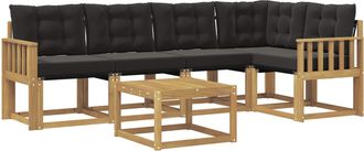 vidaXL Conjunto De Sof&aacute;s De Exterior 6 Uds. Blanco Y Negro Vidaxl
