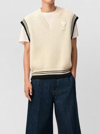Ami ribbed v-neck sleeveless sweater