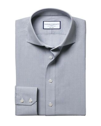 CHARLES TYRWHITT Non-Iron Poplin Mini Gingham Wool Shirt