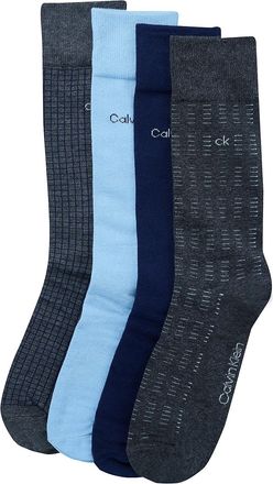 Calvin Klein Mens Holiday Combed Cotton 4-Pack Dress Socks - Multi