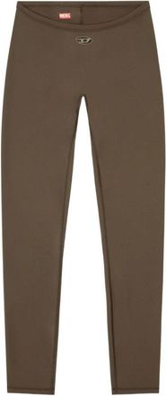 Diesel High-Waisted Green Trousers With Streamlined Silhouette