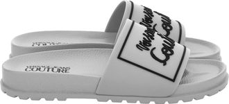 Versace Jeans Couture Slides met geribbelde zool - Dames - Sandalen - Wit - 40 EU - Schoenen