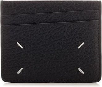Maison Margiela Rectangular Textured Calf Leather Wallet With Iconic Stitch Detail