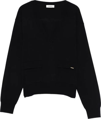 Sandro Felpa con scollo a V - Blu