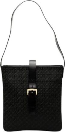 Loewe Pre-owned Canvas Shoulder Bag - Dames - Vintage Schoudertas - Zwart - ONE Size - Leer - Vintage