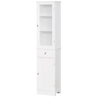 Kleankin Armario alto para ba&ntilde;o 40x27x171.5 cm blanco