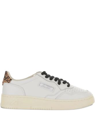 Autry Medalist Low leopard-detail sneakers - White