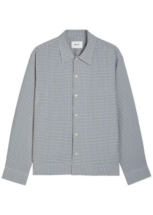 Nn.07 Reed Checked Stretch-cotton Overshirt - Blue - Xxl