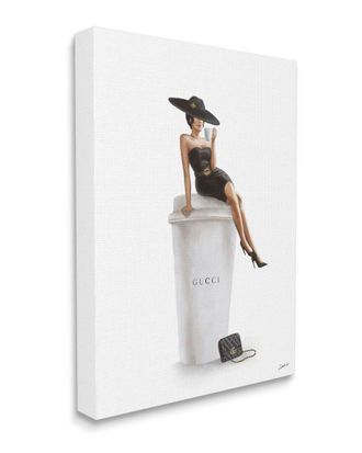 Stupell Industries Stylish Fashion Female Pose Coffee Design Wall Art
