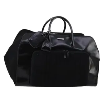 Gucci Vintage, unisex, Zwart, ONE Size, Leer, Pre-owned Leren Weekendtas