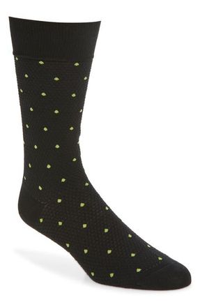 Paul Smith Naven Polka Dot Cotton Blend Dress Socks in Black at Nordstrom