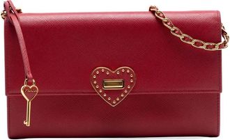Prada Pre-owned Prada Saffiano Heart Wallet On Chain Ladies QN6AVORSIJ9EUEQA