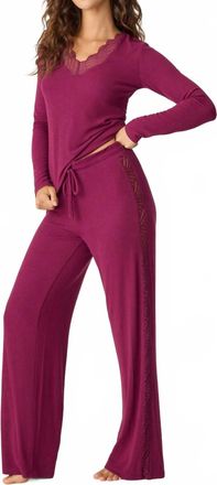 PJ Salvage Sweet Dreams Pant In Bordeaux