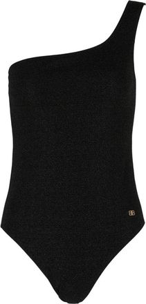 Balenciaga Asymmetric Lurex One-Piece Swimsuit