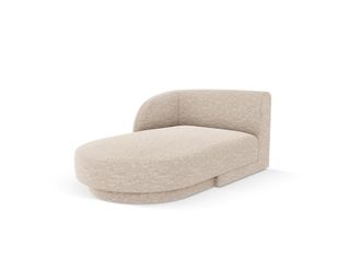 MICADONI Chaise longue de angulo izquierdo de tejido chenilla beige