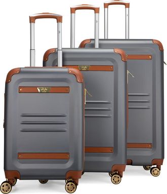 19V69 Vintage 3 Piece Expandable Spinner Luggage Set in Gray at Nordstrom